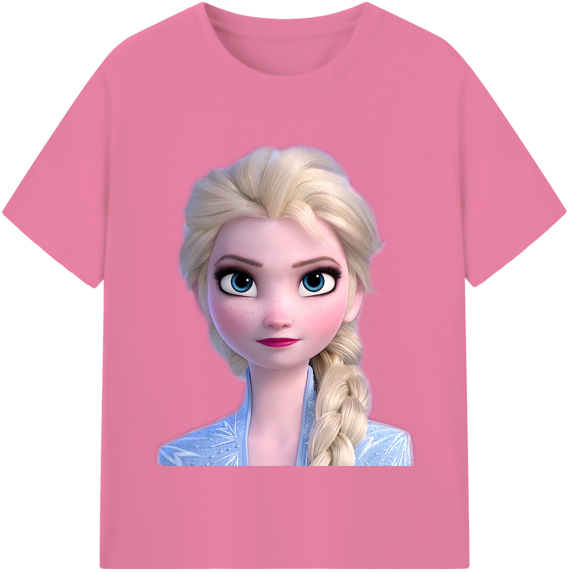 （画像用） アナと雪の女王 アンナ エルサ Frozen Anna Elsa 綿100％半袖Tシャツ（フロントプリント）
